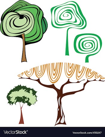 Set of trees vector image