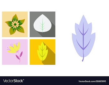 Set of treesleaves and flowers in flat concepts vector image