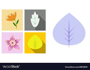 Set of treesleaves and flowers in flat concepts vector image