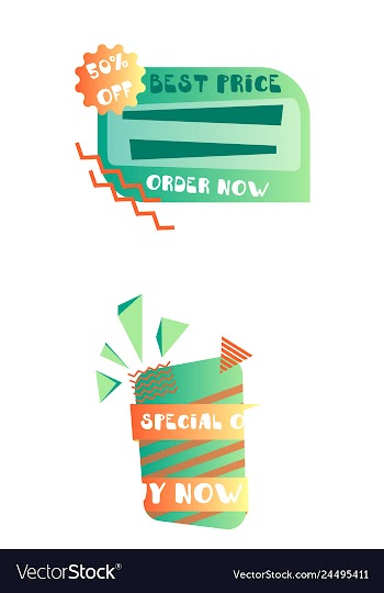 Set of trendy flat geometric elements banners in vector image