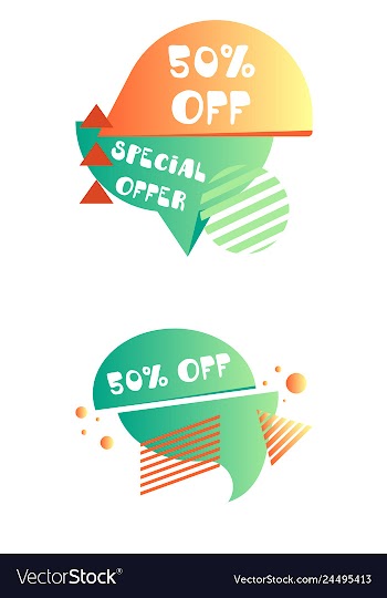 Set of trendy flat geometric elements banners in vector image