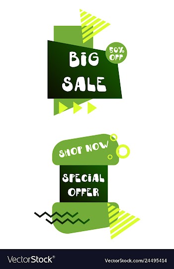 Set of trendy flat geometric elements banners in vector image