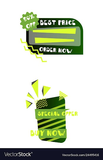 Set of trendy flat geometric elements banners in vector image