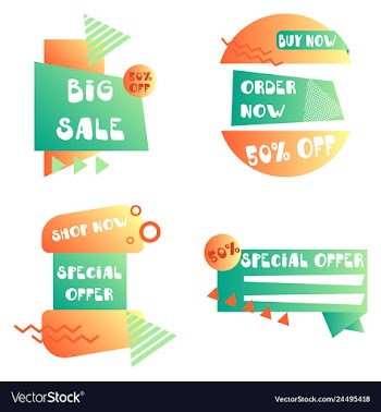 Set of trendy flat geometric elements banners in vector image