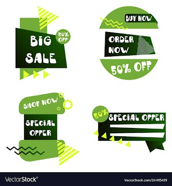 Set of trendy flat geometric elements banners in vector image