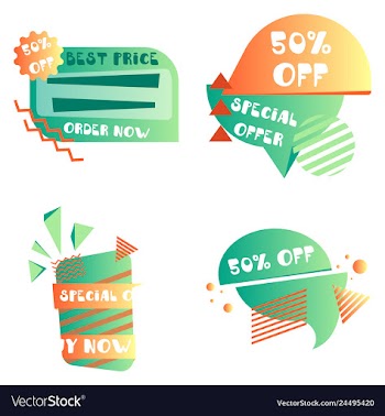 Set of trendy flat geometric elements banners in vector image