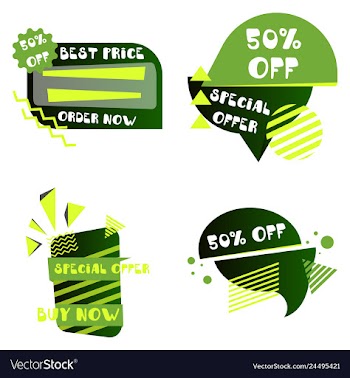 Set of trendy flat geometric elements banners in vector image