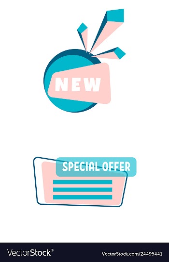 Set of trendy flat geometric elements banners in vector image