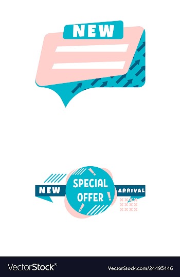 Set of trendy flat geometric elements banners in vector image