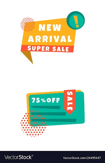 Set of trendy flat geometric elements banners in vector image