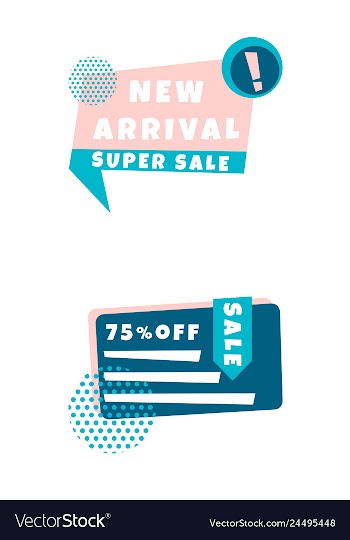 Set of trendy flat geometric elements banners in vector image