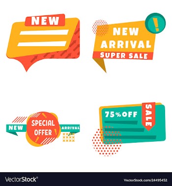 Set of trendy flat geometric elements banners in vector image