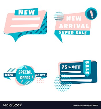 Set of trendy flat geometric elements banners in vector image