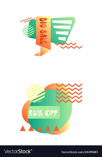 Set of trendy flat geometric elements banners in vector image
