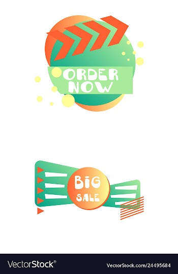 Set of trendy flat geometric elements banners in vector image