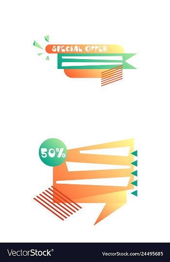 Set of trendy flat geometric elements banners in vector image