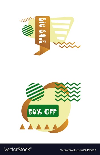 Set of trendy flat geometric elements banners in vector image