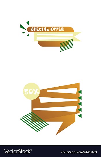Set of trendy flat geometric elements banners in vector image
