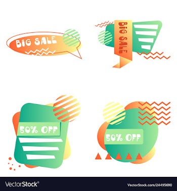 Set of trendy flat geometric elements banners in vector image