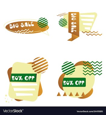 Set of trendy flat geometric elements banners in vector image