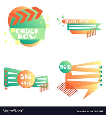 Set of trendy flat geometric elements banners in vector image