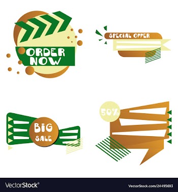Set of trendy flat geometric elements banners in vector image