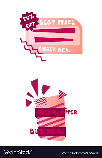 Set of trendy flat geometric elements banners in vector image