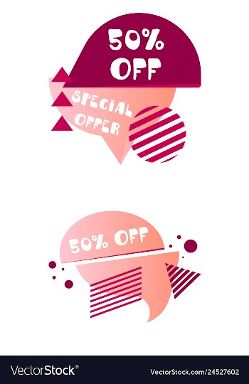 Set of trendy flat geometric elements banners in vector image
