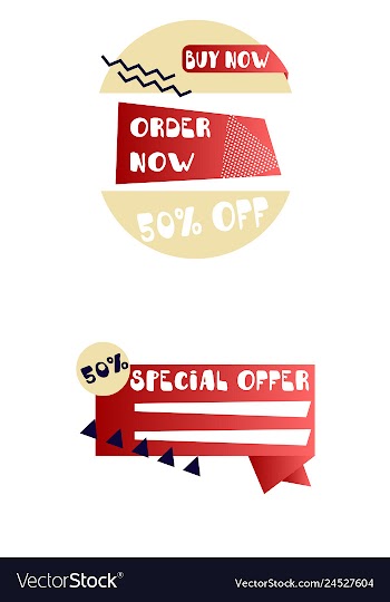 Set of trendy flat geometric elements banners in vector image