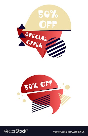 Set of trendy flat geometric elements banners in vector image