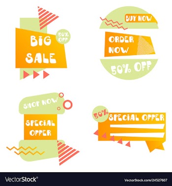 Set of trendy flat geometric elements banners in vector image