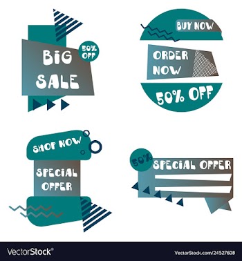 Set of trendy flat geometric elements banners in vector image