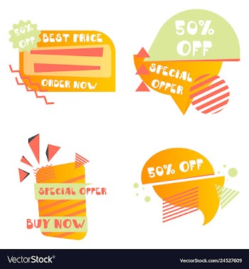 Set of trendy flat geometric elements banners in vector image