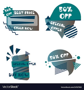 Set of trendy flat geometric elements banners in vector image