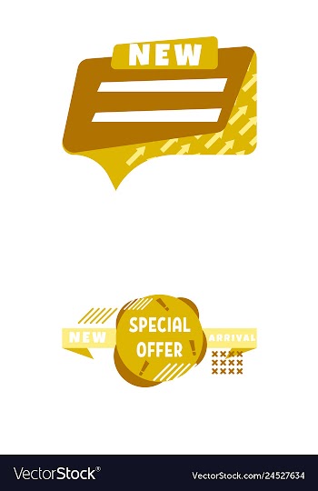 Set of trendy flat geometric elements banners in vector image