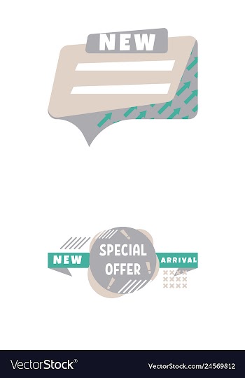 Set of trendy flat geometric elements banners in vector image