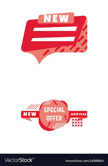 Set of trendy flat geometric elements banners in vector image