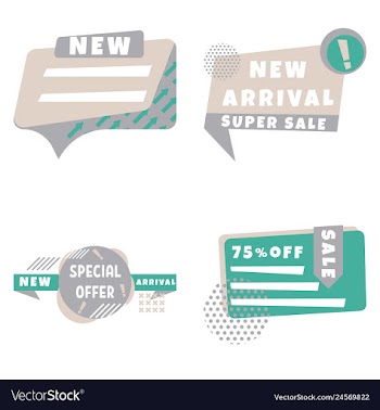 Set of trendy flat geometric elements banners in vector image