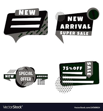 Set of trendy flat geometric elements banners in vector image