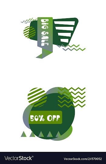 Set of trendy flat geometric elements banners in vector image