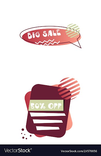Set of trendy flat geometric elements banners in vector image