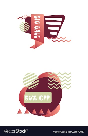 Set of trendy flat geometric elements banners in vector image