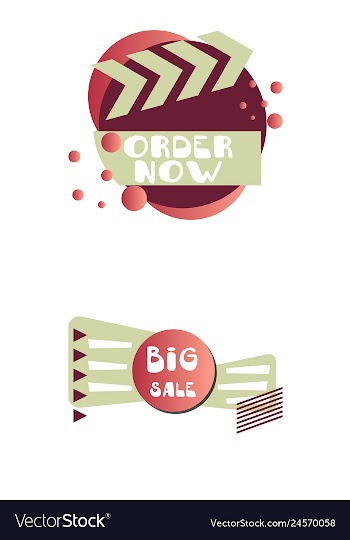 Set of trendy flat geometric elements banners in vector image