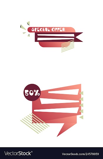 Set of trendy flat geometric elements banners in vector image