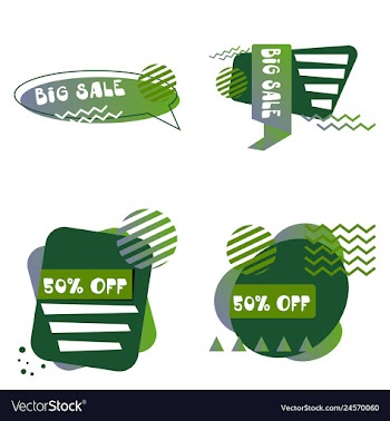 Set of trendy flat geometric elements banners in vector image
