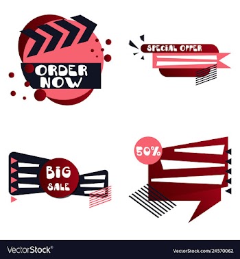 Set of trendy flat geometric elements banners in vector image