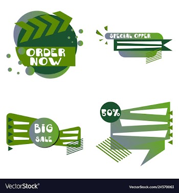 Set of trendy flat geometric elements banners in vector image