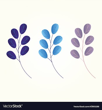 set of tropical leaves and flowers isolated