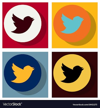 Set of tweet bird logotwitter icon buttonflat vector image