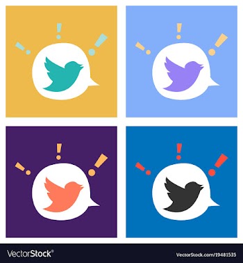 Set of tweet bird logotwitter icon buttonflat vector image
